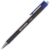 Шариковая ручка автоматическая Brauberg Capital+ синяя, 0.7мм, черный корпус