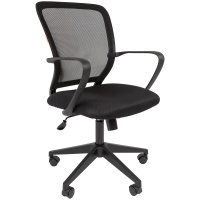 Кресло офисное Chairman 698 PL ткань, черная, сетка, синяя, крестовина пластик