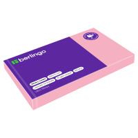 Блок для записей с клейким краем Berlingo Ultra Sticky розовый, пастель, 125х75мм, 100 листов