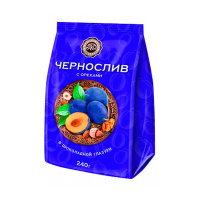 Конфеты фасованные Микаелло Чернослив, с орехами в шоколадной глазури, 240г