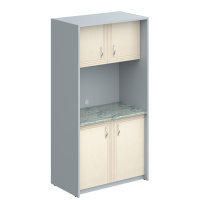 Шкаф для посуды Skyland SCB 120.2MT, бук тиара/металлик, 1030х600х2000мм