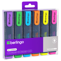 Текстовыделитель Berlingo набор 6 цветов, 1-5мм, скошенный наконечник