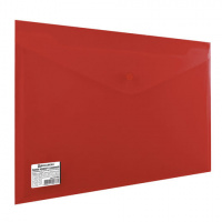 Пластиковая папка на кнопке Brauberg 221364, А4,красная