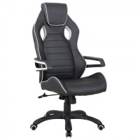 Кресло геймера Brabix Techno Pro GM-003 экокожа, черная-серая, крестовина пластик