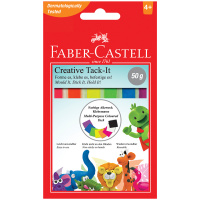 Масса для приклеивания Faber-Castell 'Tack-It Creative', 50г., цветная, картон. уп., европодвес