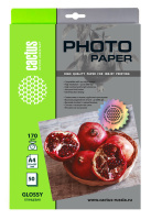 Фотобумага для струйных принтеров Cactus CS-GA417050 A4, 50 листов, 170г/м2, белая, глянцевая