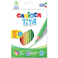Карандаши цветные пластиковые Carioca 'Tita', 18цв., заточен., картон, европодвес