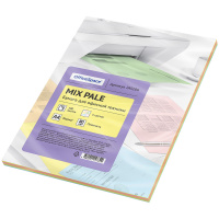Цветная бумага для принтера Officespace Mix Pale 5 цветов, А4, 100 листов, 80г/м2
