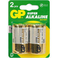 Батарейка Gp Super Alkaline D LR20, 1.5В, алкалиновые, 2шт/уп