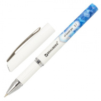 Шариковая ручка Brauberg Roll-X синяя, 0.35мм, белый корпус