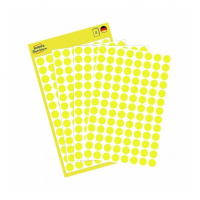 Этикетки маркеры Avery Zweckform 3013, желтые, d=8мм, 104шт на листе, 4 листа
