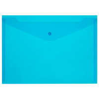 Пластиковая папка на кнопке Attache КНК 180 синяя прозрачная, А4, 10шт/уп