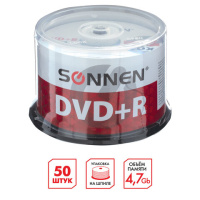 Диск DVD-R Sonnen 4.7Gb, 16х, Cake Box, 50шт/уп, 512577