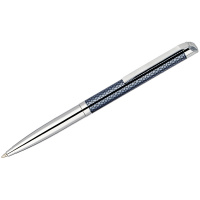 Ручка шариковая Delucci 'Volare', синяя, 1,0мм, корпус серебро/серо-голубой, поворот., подар.уп.