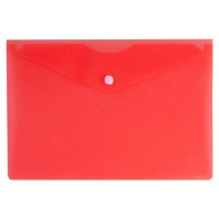 Пластиковая папка на кнопке Бюрократ красная, А4, PK803ARED