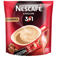 Кофе порционный Nescafe Классик 3в1 20шт х 14.5г, растворимый, пакет