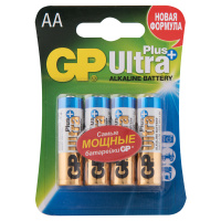 Батарейка Gp Ultra Plus AA LR06, 1.5В, алкалиновая, 4шт/уп