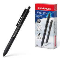 Гелевая ручка стираемая Erich Krause Magic Grip черная, 0.5мм