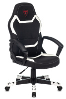Кресло геймера Zombie 10 текстиль/эко.кожа, черный/белый, крестовина пластик