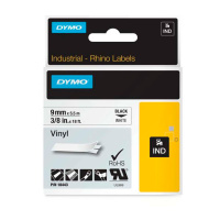 Лента для принтера этикеток Dymo Rhino 9мм х 5.5м, черный/белый, пластик, S0718580