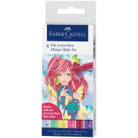Набор капиллярных ручек Faber-Castell 'Pitt Artist Pens Manga Shojo Brush', ассорти, 6 шт., пластик.