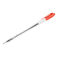 Шариковая ручка Стамм VeGa красная, 0.7мм, прозрачный корпус