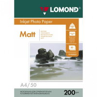 Фотобумага для струйных принтеров Lomond А4, 50 листов, 200 г/м2, матовая, двусторонняя, 102033