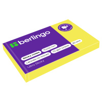 Блок для записей с клейким краем Berlingo Ultra Sticky желтый, неон, 50х75мм, 80 листов