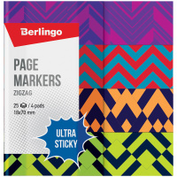 Клейкие закладки бумажные Berlingo Ultra Sticky 18х70мм, Zigzag, 100 листов