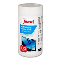 Салфетки чистящие для мониторов Buro BU-Tscrl 100 шт/уп, в тубе