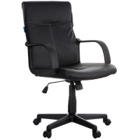 Кресло офисное Helmi Referent HL-M03, экокожа, черная, крестовина пластик