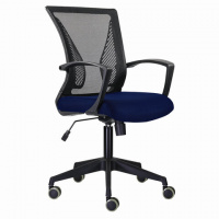 Кресло офисное Brabix Wings MG-309 ткань-сетка, черная-синяя, крестовина пластик