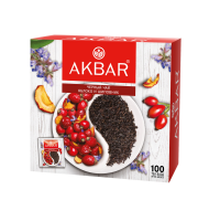Чай Akbar Яблоко и шиповник, черный, 100 пакетиков