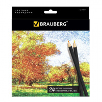 Набор цветных карандашей Brauberg Artist line 24 цвета, шестигранный корпус