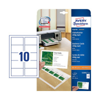 Визитные карточки Avery Zweckform Quick&Clean C32011-25, белые матовые, 85х54мм, 200 г/м2, 10шт на л