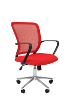 Кресло офисное Chairman 698 ткань, черная, красная TW-69, крестовина хром
