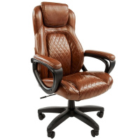 Кресло руководителя Chairman 432 иск. кожа, эко, коричневая, крестовина пластик
