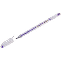Ручка гелевая Crown Hi-Jell Metallic фиолетовый металлик, 0.7мм