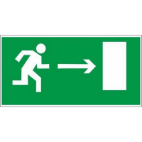 Знак Направление к эвакуационному выходу направо Гасзнак 300х150мм, самоклеящаяся пленка ПВХ, E03, 1