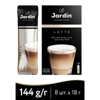 Кофе растворимый порционный JARDIN '3 в 1 Латте', КОМПЛЕКТ 8 пакетиков по 18 г, 1693-10