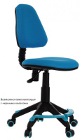 Кресло детское Бюрократ KD-4-F голубой TW-55 крестов. пластик подст.для ног