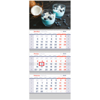 Календарь квартальный Officespace Standard Sweet dessert, 3 блока, 3 гребня, с бегунком, 2023