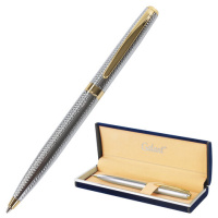 Шариковая ручка автоматическая Galant Marburg синяя, 0.7мм, серебристый корпус