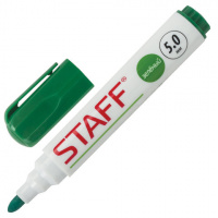 Маркер для досок Staff зеленый, с клипом, круглый наконечник 5 мм