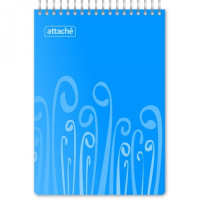 Блокнот Attache Fantasy голубой, А5, 80 листов, в клетку, на спирали, пластик