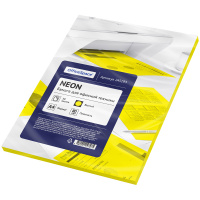 Цветная бумага для принтера Officespace Neon желтая, А4, 50 листов, 80г/м2