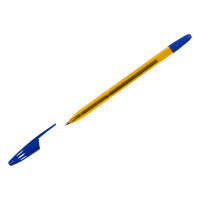 Шариковая ручка Стамм 555 синяя, 0.7мм, тонированный оранжевый корпус