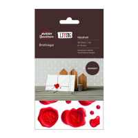 Печати для конвертов Avery Zweckform Living 62016, красные, d=19мм, 10шт на листе, 3 листа