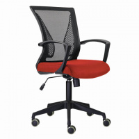 Кресло офисное Brabix Wings MG-309 ткань-сетка, черная-красная, крестовина пластик