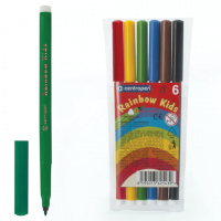 Фломастеры для рисования Centropen Rainbow Kids 6 цветов, смываемые